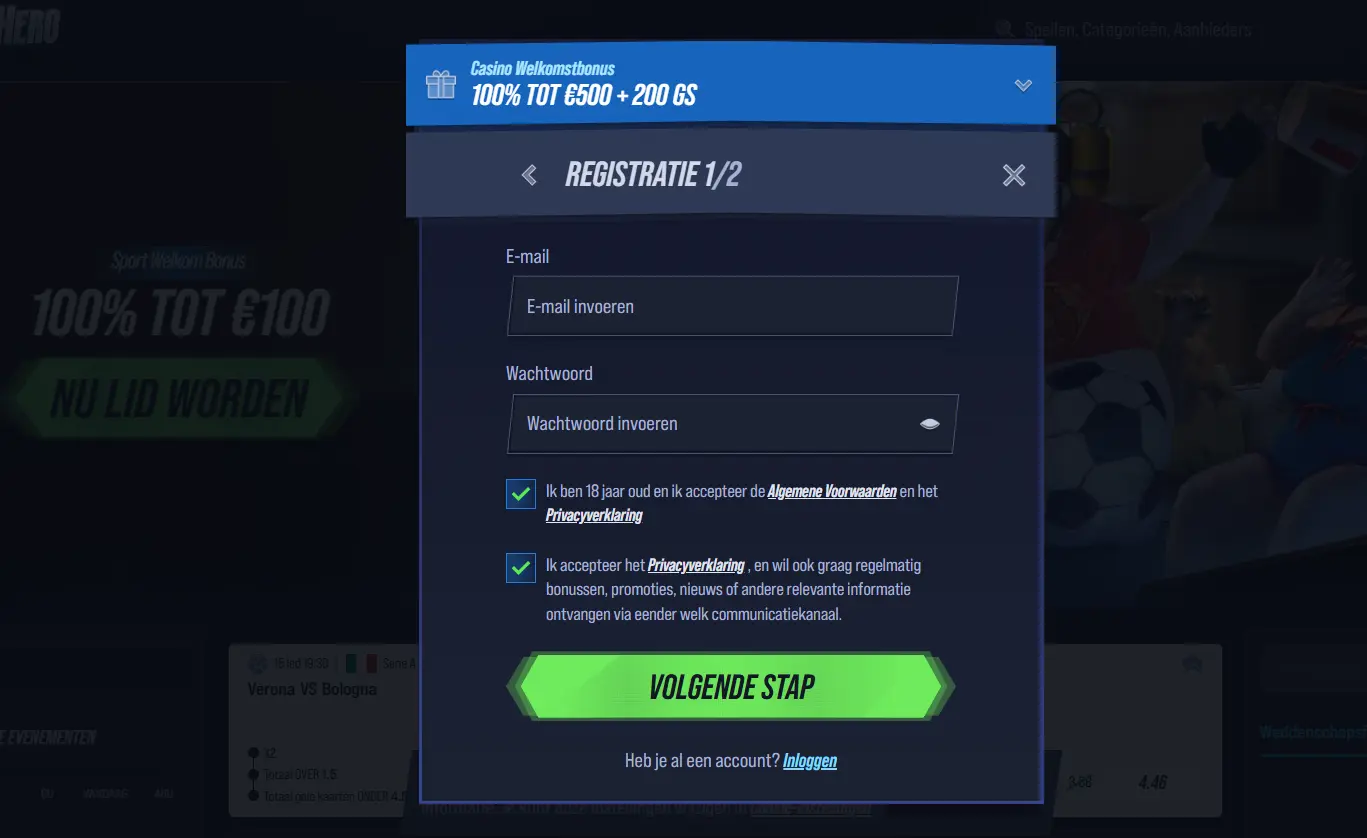 vegashero registration